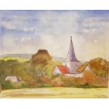 R. HAMILTON Parish Church, watercolour, signed and dated 20/6/95, 27.5cm x 33.3cm, and Philip John