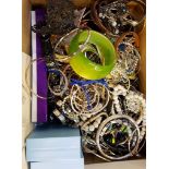 SELECTION OF COSTUME JEWELLERY including a few new and boxed items, bangles, bracelets, necklaces,