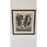 TULU GUYA Warriors on horseback, limited edition print numbered 12/100, 49cm x 43cm