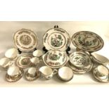 LARGE SELECTION OF INDIAN TREE PATTERN TEA AND DINNER WARES including a Royal Stafford tea and