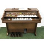 YAMAHA ELECTONE ELECTRIC ORGAN in simulated wood case, with instruction manual