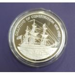 ROYAL MINT 1989 PITCAIRN ISLANDS BICENTENARY OF THE MUTINY ON THE BOUNTY $50 SILVER PROOF COIN No.