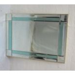 LARGE BEVELLED PLATE WALL MIRROR in the Art Deco style, 92.5cm x 66.5cm