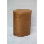 OVAL BIRCH LAUNDRY BASKET with decorative staggered joint and lift off lid, 62cm high