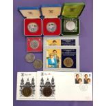 THREE ROYAL MINT SILVER PROOF CROWNS comprising the 1972 Silver Wedding Crown commemorating the 25th