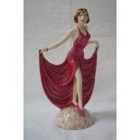 PEGGY DAVIES FIGURINE of Moulin Rouge - a dancing girl, numbered 76/200, boxed, 25cm high