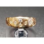 GYPSY STYLE DIAMOND CLUSTER RING on eighteen carat gold shank, ring size L and approximately 2.4