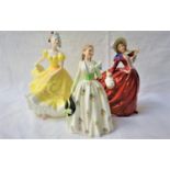 SELECTION OF ROYAL DOULTON FIGURINES including Ninette, HN2379, 21cm high; Carolyn, HN2112, 18cm