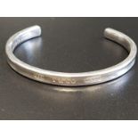 TIFFANY & CO. SILVER 'TIFFANY 1837' CUFF BANGLE inscribed with 925, T&CO, and 1837 (the year Tiffany
