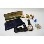 SELECTION OF COLLECTABLES including a Charles Horner silver hat pin with thistle finial; a boxed