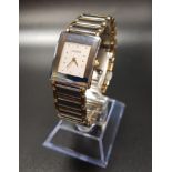 LADIES RADO DIASTAR WRISTWATCH the rectangular silvered dial with button five minute markers, the