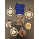 SELECTION OF MEDAL FOBS relating to the Morrison children including a 1961 County School Sports,