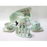 SELECTION OF AUSTRALIAN DESIGN CARLTON WARE comprising a lidded jug, butter dish and knife, two milk