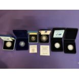 SELECTION OF ROYAL MINT SILVER PROOF COINS comprising 3x United Kingdom XIII Commonwealth Games 1986