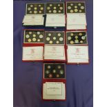 SEVEN ROYAL MINT UNITED KINGDOM PROOF COIN COLLECTIONS comprising 1983, 1984, 1986 x3, 1987 and