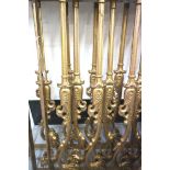 SET OF THREE RAILING SECTIONS each with ornamental decorative balustrades, one section approximately