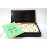 CHINESE MAH JONG SET in an ebonised box with rule book