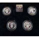 ROYAL MINT 1984-1987 UNITED KINGDOM £1 SILVER PROOF COLLECTION with certificate and in