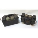 TWO 1940s BAKELITE FIELD TELEPHONES with Bakelite handset, model - F MK II