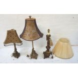 THREE ANTIQUE STYLE LAMPS all with shades (3)
