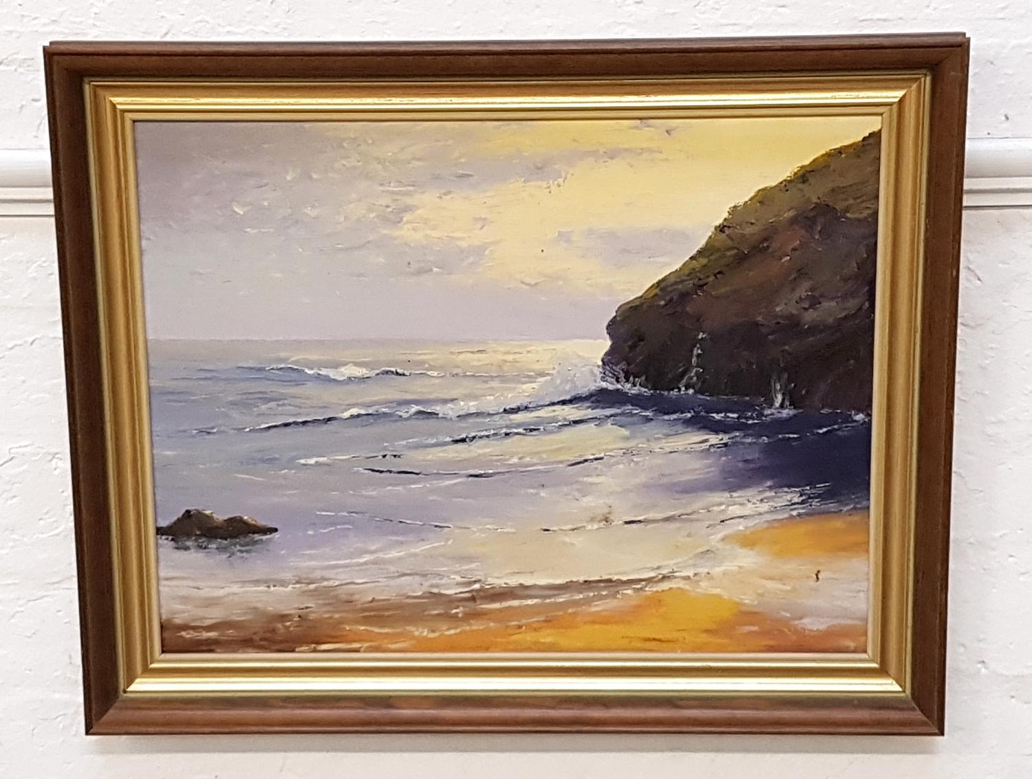 C.T.ROUSE Crashing waves, oil on board, signed, 36.5cm x 48cm