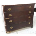 GEORGE III MAHOGANY CHEST the moulded top above three short drawers with three long graduated and