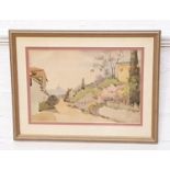 ENGLISH SCHOOL Summer Garden Scene, Watercolour, indistinctly signed, dated 1959, 25cm x 37cm