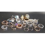 SELECTION OF SILVER AND OTHER RINGS including stone set examples, 1 box