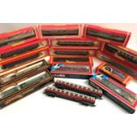 LARGE SELECTION OF HORNBY 00 GAUGE MODEL RAILWAY ENGINES AND CARRIAGES most in original boxes