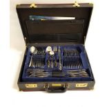 MAIER & SCHULZE CASED SET CUTLERY in a fitted briefcase, comprising twelve place settings and