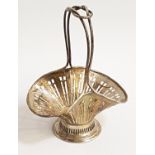 GEORGE V ASPREY & CO. PIERCED SILVER BASKET the attractive pinched bowl with double entwined handle,