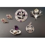 SELECTION OF SCOTTISH SILVER AND OTHER JEWELLERY comprising a John Hart Iona silver pendant with