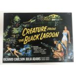 CREATURE FROM THE BLACK LAGOON reproduction metal film poster, screen printed, 31.5cm x 44cm