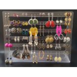 LARGE SELECTION OF COSTUME JEWELLERY EARRINGS of various designs and sizes, including crystal,