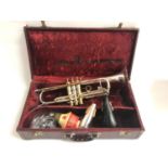VINTAGE OLDS RECORDING BRASS TRUMPET the bell engraved 'Olds Recording Made By F.E. Olds and Son,