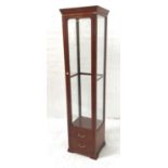 STARBAY TEAK ILLUMINATED DISPLAY CABINET with glass side panels and internal glass shelves, the