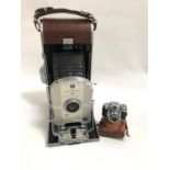 POLAROID LAND CAMERA MODEL 95A together with a Japanese miniature Hit Camera in leather case