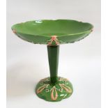 EICHWALD POTTERY COMPORT the shaped dished top decorated with swags, raised on a tapering column
