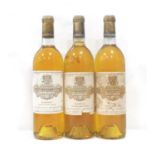 THREE CHATEAU COUTET A BARSAC SAUTERNES A selection of three bottles of Sauternes, comprising: two