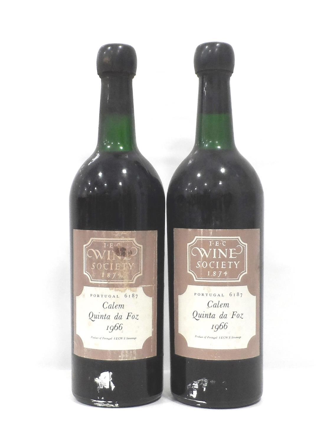 CALEM QUINTA DA FOZ 1966 VINTAGE PORT Bottled for and Shipped by the The Wine Society, a pair of