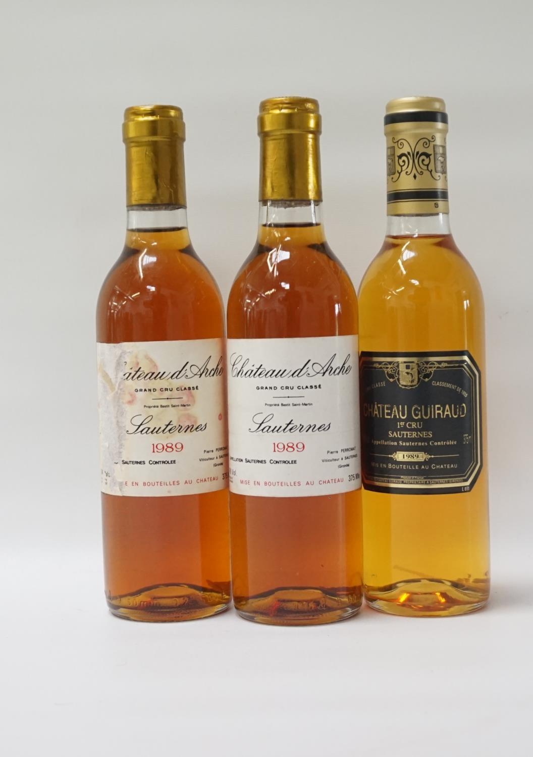 THREE BOTTLES OF VINTAGE SAUTERNES A selection of three bottles of Sauternes, comprising: two