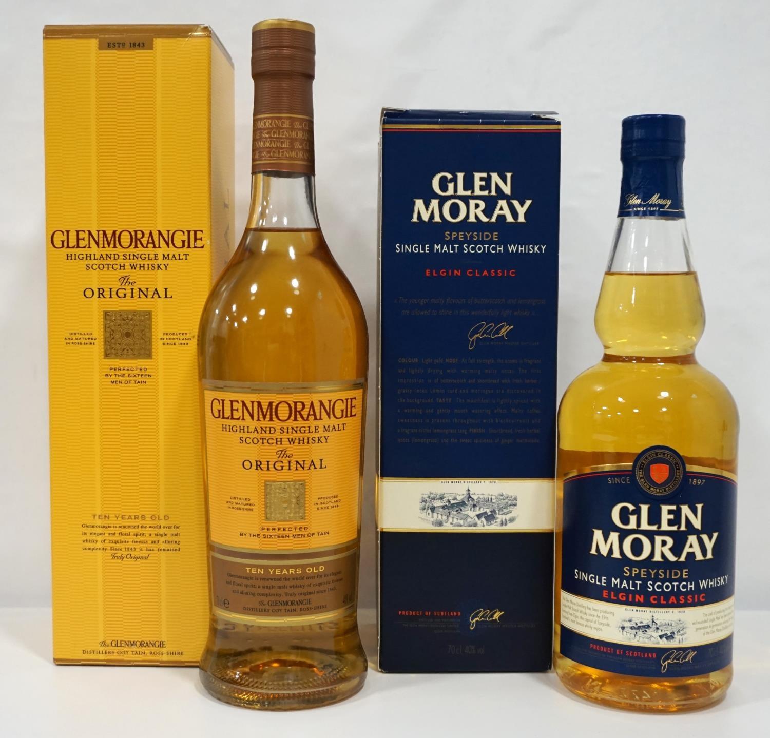 TWO SINGLE MALTS A pair of single malts from the North of Scotland. One bottle of Glen Moray Elgin