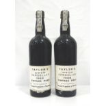 TAYLOR'S QUINTA DE VARGELLAS 1969 VINTAGE PORT A pair of bottles of Taylor Fladgate & Yeatman Quinta