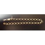 FANCY LINK NINE CARAT GOLD BRACELET approximately 19.5cm long and 4.4 grams