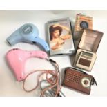 SELECTION OF RETRO ITEMS comprising a Lady Braun Elegance Electric razor, with travel case, lead and