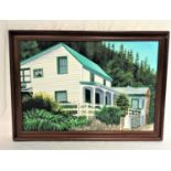 D. ALLEN SWAFFORD House in the woods, oil on canvas, signed, 87cm x 130cm