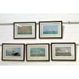 SET OF FIVE NAUTICAL PRINTS including Benledi 1888, Bennevis 1928, Bencleuch 1875, Benan 1875 and