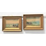 J. G. HAMILTON Boats on the beach and Boats by the shore, watercolours, signed, 16.5cm x 24.5cm (2)