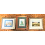 SELECTION OF GOLF PRINTS including the courses of St. Andrews, Muirfield, Caroustie and Prestwick,
