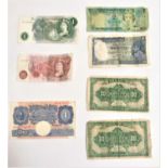 SELECTION OF VARIOUS BANK NOTES including the Bank Of England £1 Peppiatt, 10 Shillings John